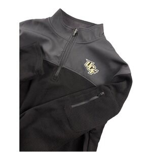 UCF Knights Quarter Zip Pullover Mens XL Black Gray Colosseum Jacket Waffle Knit